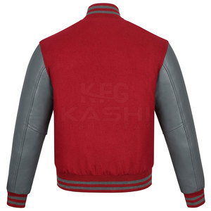 Chaqueta de Invierno para Hombre, Estilo Varsity, Duradera y a la Moda, con Mangas de Cuero, Cierre Frontal, Transpirable, Ecológica, Cómoda para el Uso Diario - Product Image 3