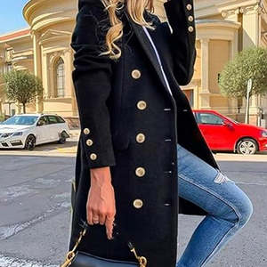 Abrigo de Lana Personalizado para Mujer, Abrigo Largo de Poliéster para Mujer, Talla Grande, Gabardina de Invierno para Mujer - Product Image 2