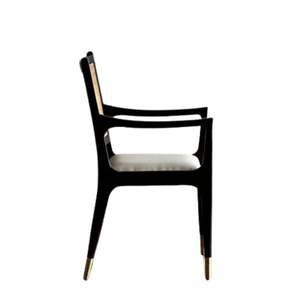 Sillas de restaurante de madera de teca combinadas con ratán y asientos de espuma suave en un diseño moderno - Product Image 3