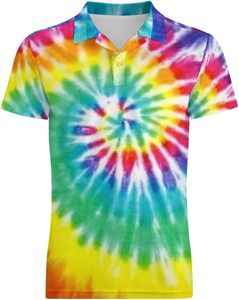 T-shirt personnalisé pour hommes en vente en gros de haute qualité, impression tie-dye à manches courtes, tenue décontracté d'été, tricoté anti-boulochage foncé - Product Image 3