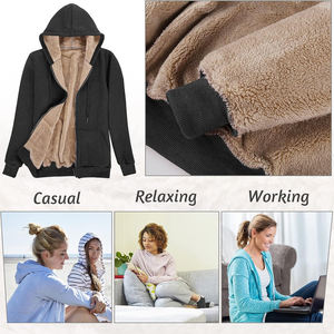 Sweat-shirt à capuche en polaire sherpa pour femme, lourd et chaud, parfait pour les activités de plein air et les conditions climatiques froides - Product Image 5