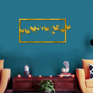Conception de couleur d'oiseau en bois de haute qualité en tentures murales en bois jaune pour la décoration intérieure - Product Image 4