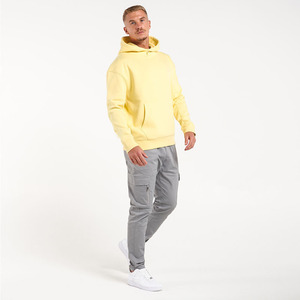 Sudadera con Capucha Retro Casual para Hombre, Corte Regular, con Logotipo Personalizado OEM, 450GSM, Felpa, Tinte Liso, Bordado, Diseño Sólido, Otoño Invierno - Product Image 3