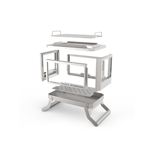 Gubus เตาบาร์บีคิวกลางแจ้งพร้อมตัวเรือนสแตนเลสกระจกสี่ด้านพับเก็บได้ง่ายหลุมไฟรอบทิศทาง - Product Image 2