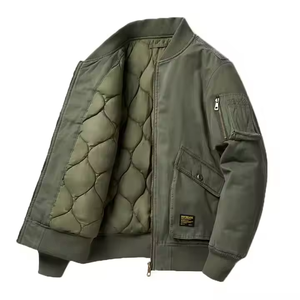 OEM Customized <b>Men's</b> <b>Jacket</b> Winter Warm Padded Thick Cotton Stand Collar Zipper Closure <b>Casual</b> Winter <b>Jacket</b> Ma1 Bomber <b>Jackets</b> - Product Image 4