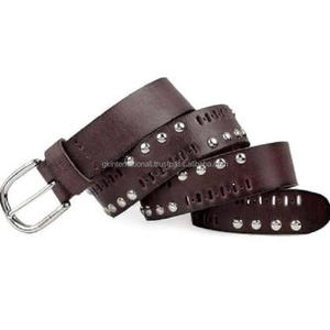 Cinturones de cuero con tachuelas a la moda más vendidos Elegantes tachuelas hechas a mano Cinturones casuales de cuero decorativos para hombres Hebilla de aleación Todos los tamaños - Product Image 6