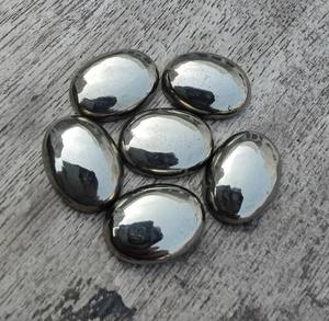 Genuine3A + Cabochon ovale en pyrite naturelle de qualité supérieure Calibré à dos plat Pierres précieuses de toutes tailles disponibles au taux de vrac - Product Image 4