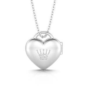 Jeulia Mark of Growth Custom Photo <b>Locket</b> Necklace in <b>Silver</b> with Gold Plated Stainless Steel Diamond and Pearl Accents - Product Image 3