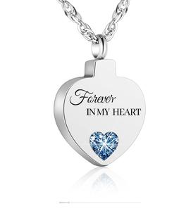 White Cremation Urn <b>Necklace</b> <b>for</b> <b>Ashes</b> Keepsake Birthstone Jewelry Heart <b>Ashes</b> <b>Necklace</b> <b>for</b> Women Stainless Steel Custom Size - Product Image 4