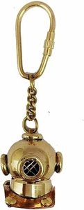 Casco de Buceo Marino de Latón Pulido con Llavero, Artículos Náuticos, Coleccionable Artístico de 3 Pulgadas - Product Image 3