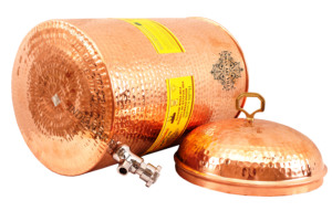 IndianArtVilla Pure Copper Hammered Design Joint Free Leak Proof Water Pot <b>Dispenser</b>, 12 L for Storage & <b>Drinking</b> - Product Image 3