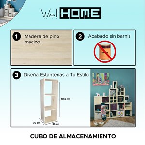 WELL HOME Bac de rangement cubique à 3 compartiments 36x30x104,9 cm pour peinture, vernissage ou teinture - Product Image 2