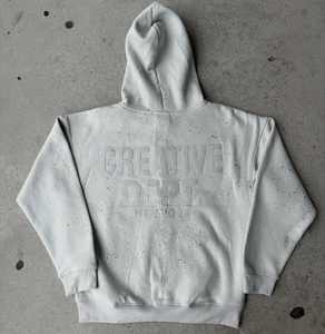 2025 personalizado francés Terry algodón Sudadera con capucha de alta calidad lavado Streetwear Sudadera con capucha de peso pesado hombres cremallera hasta Rhinestone Sudadera con capucha - Product Image 3