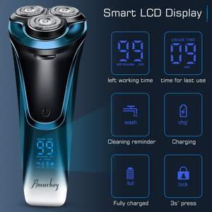 Afeitadora Eléctrica Recargable Inalámbrica para Hombre, Uso en Seco y Húmedo, Pantalla con Indicador, IPX7, para Afeitar la Cara, Compañero de Viaje - Product Image 5