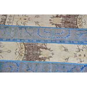Alfombra Turca Vintage, Alfombra Pequeña de 2.5x4.5 pies, Alfombra Azul Marrón con Diseño de Camuflaje - Product Image 4
