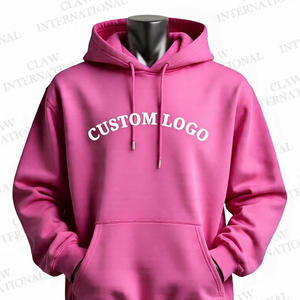 100% coton pull à capuche pour hommes motif solide brodé uni teint impression personnalisée thermique polaire sweat pour l'hiver - Product Image 1