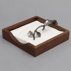 Anneau de serviette de luxe fait main, rond, en aluminium, en forme de feuille, pour la décoration de table de mariage, en stock et prêt à l'emploi - Product Image 6