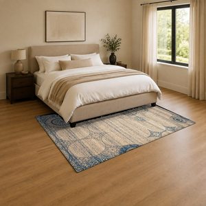 Alfombra de Chenilla Lavable a Máquina con Estampado Digital Oriental Tradicional en Terracota Dorado, Antideslizante, Modelo LXDP-0895 de RUGS DEPOT, Venta al Por Mayor - Product Image 3
