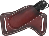 Étui universel pour couteau de haute qualité en cuir pleine fleur imperméable, réglable, grande capacité, avec clip ceinture, couteau pliant