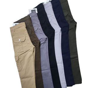ESDY Pantalon cargo tactique léger et décontracté en toile pour homme avec taille élastique et taille moyenne - Product Image 1