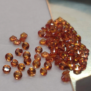 Saphir orange chauffé naturel seulement 2mm rond brillant coupe à facettes superbe qualité - Product Image 1