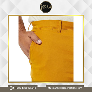 Vente dans le monde entier 100% véritable qualité Chino pantalon pantalon 70% Viscose 30% lin matériel coupe régulière taille moyenne léger - Product Image 5