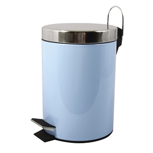 Pattumiera a pedale MSV 3L in acciaio inox blu pastello - Product Image 1