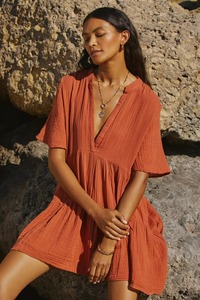 Nueva ropa de verano para mujer, túnica corta de rayón liso, vestido de media manga para fiesta en la playa, Vestido corto informal y de verano - Product Image 5