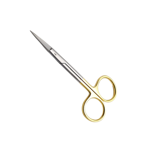 Tijeras quirúrgicas de alta calidad, mango recto chapado en oro de 4,5 pulgadas, tijeras para sala de Cirugía de Hospital quirúrgico Dental - Product Image 1