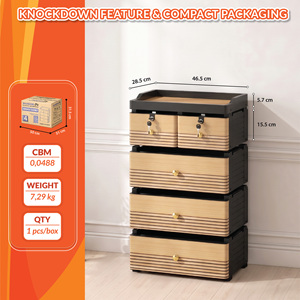 Nandos <b>Plastic</b> <b>Drawer</b> Cabinet 4 Stacks (Gray) equipped with spacious <b>storage</b> compartments and key/lock for general <b>storage</b> - Product Image 3