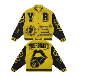 Tùy Chỉnh Người Đàn Ông Của Chất Lượng Cao Len Áo Khoác Da Cổ Điển Varsity Hip Hop Phong Cách Dài Mùa Đông Ấm Áp Cộng Với Kích Thước Thời Trang Giản Dị Thư - Product Image 3