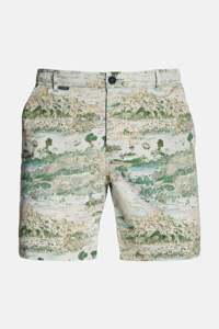 Pantalones cortos modernos con estampado geométrico de tela suave y cintura elástica para una máxima comodidad hechos en Pakistán - Product Image 2
