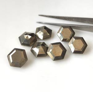 Pyrite dorée naturelle, taille hexagonale facettée, 6mm-30mm, pierre précieuse en vrac pour la fabrication de bijoux, prix de gros - Product Image 2