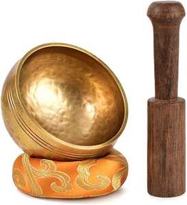 Bol chantant rond en laiton au design étonnant Meilleures ventes Bol chantant de yoga en laiton pur poli de taille moyenne - Product Image 1