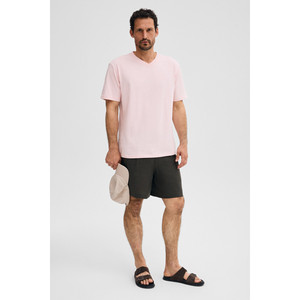 Camiseta Negra de Cuello en V para Hombre, 100% Algodón Suave, Marca <span class=keywords><strong>ALMER</strong></span> - Product Image 1
