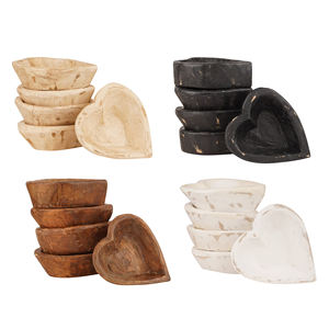 OEM ODM Customized Design Wood Dough Bowls Vintage Style Wood <b>Candle</b> Bowls Factory Direct Wood Heart Bowls for Valentine - Product Image 5