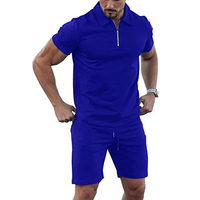 Conjuntos cortos OEM para hombre, ropa informal de verano para hombre, conjunto de 2 piezas, trajes deportivos para hombre, camisas y pantalones cortos con media cremallera