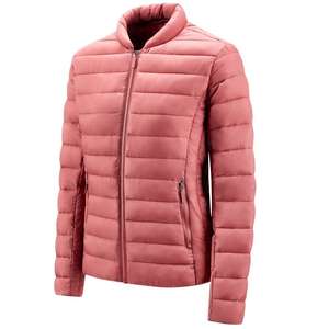 Custom Women's Lightweight Long Sleeve Full Zip Water Resistant Stand Collar Bomber Jacket Lady Winter Regular Length Nylon Wool - Product Image 2