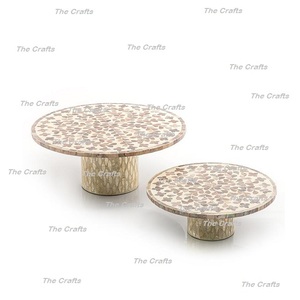 Soporte de pastel de diseño fantástico Soporte de pastel de madera y madre de perla Soporte de postre para uso en bodas y hoteles - Product Image 6