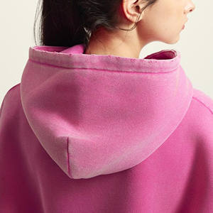 Sudadera con capucha de gran tamaño de algodón 100% para hombre, ropa de calle lavada Vintage, sudaderas con capucha y sudadera desgastadas en blanco para hombre - Product Image 4