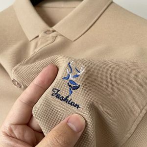 Manga corta de alta calidad para hombre para Polo para verano Diseñador Bordado Sublimación Logotipo frontal Tejido de punto Impreso - Product Image 2