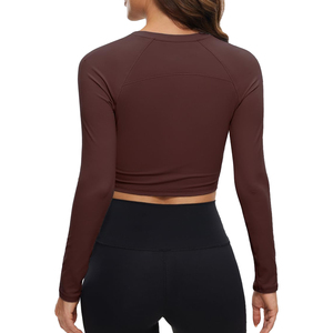 Qualité supérieure Femmes Casual Fitness T-shirts à manches longues Séchage rapide Polyester Personnalisé OEM Plus Size T-Shirt Broderie Décoration - Product Image 2