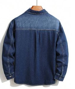 2025 High Street Style <b>with</b> <b>Hooded</b> Collar <b>Jacket</b> for <b>man</b> Latest Design Custom Slim Fit Breathable <b>Men's</b> <b>Denim</b> <b>Jacket</b> - Product Image 2