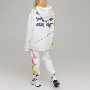 Combinaison de jogging décontractée avec logo imprimé personnalisé mode OEM, sweat à capuche court et survêtement de salon pour femmes, ensemble pantalon de survêtement de jogging - Product Image 3