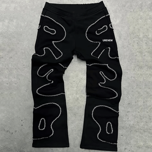 Nouveauté 2026, qualité supérieure, ensembles de jogging vintage personnalisés avec broderie, pantalons de survêtement et sweat-shirt grande taille, ensemble de survêtement délavé à l'acide pour hommes - Product Image 3