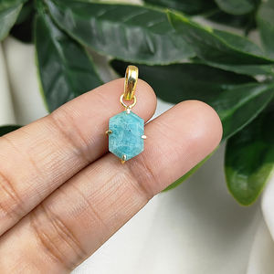 <b>Birthstone</b> Hexagon Gemstone Pendant Prong Setting Semi Precious Pendant for Women Wholesale - Product Image 4