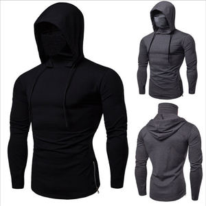 Sweat à capuche d'entraînement pour homme, hiver, fitness, surdimensionné, uni, fermeture éclair, 100% coton, vêtements de sport, manches longues - Product Image 3