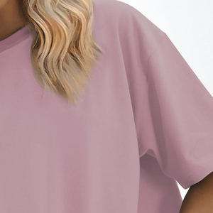 Camiseta holgada de algodón y poliéster para mujer, camisetas de manga corta de gran tamaño, camisetas deportivas transpirables de talla grande para mujer - Product Image 2