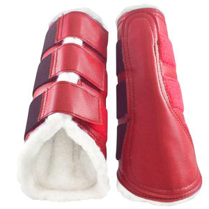 Bottes de brossage de cheval en cuir de qualité supérieure avec bottes de brossage de cheval en peau de mouton synthétique à vendre - Product Image 3