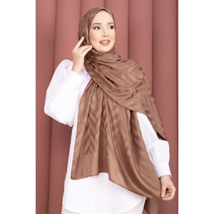 ผ้าคลุมไหล่ลายซิกแซกแบบจาการ์ด รุ่นทันสมัย ทำจากขนสัตว์ถักมือ สีแทน สำหรับชาวมุสลิม - Product Image 2